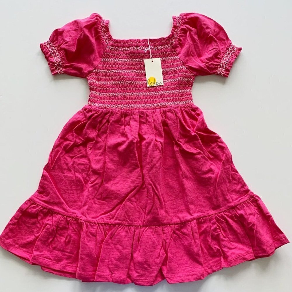NWT Mini Boden Girl Shirred Holiday Dress 6-7 Years